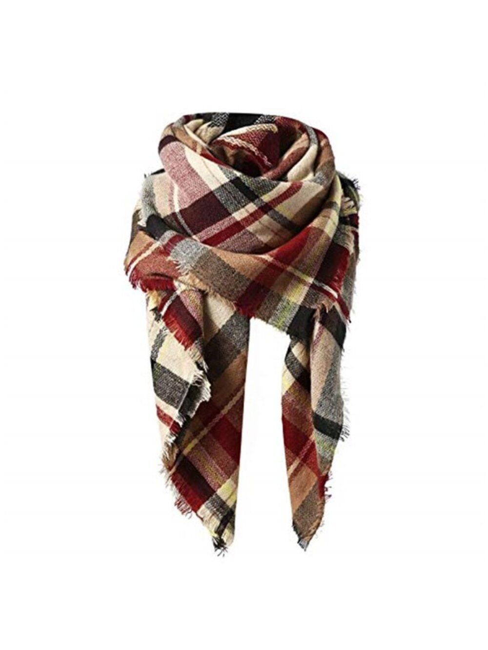 American Trends Winter Scarf for Women, Oversized Plaid Square Shawl Wrap